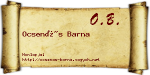 Ocsenás Barna névjegykártya
