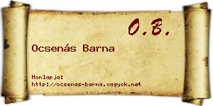 Ocsenás Barna névjegykártya