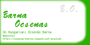 barna ocsenas business card