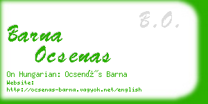 barna ocsenas business card